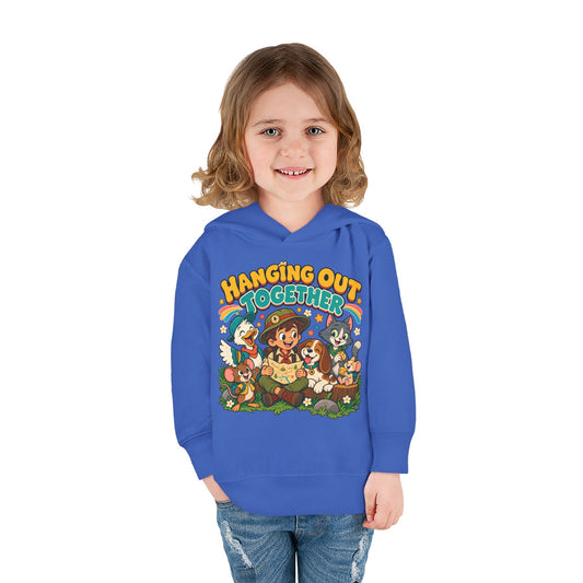 Toddler Hoodie — Retro Friends Hanging Out Together