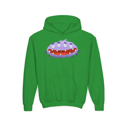 Youth Heavy Blend Hooded Sweatshirt - Purple monster Printify