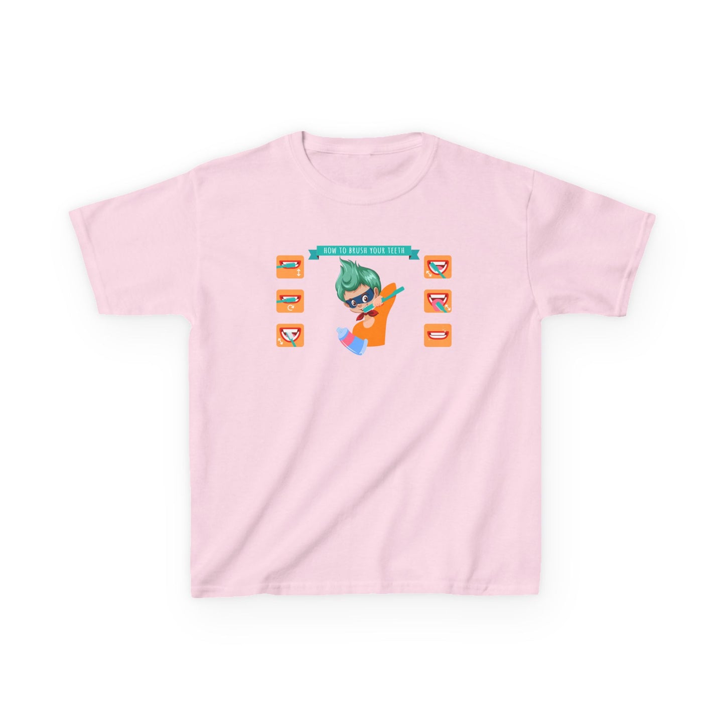 Kids Heavy Cotton™ Tee - Super kiddo how to brush teeth - [[{"value":"Wonderwear Kid"}]]
