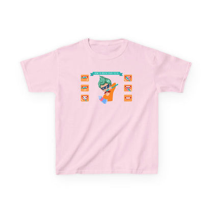 Kids Heavy Cotton™ Tee - Super kiddo how to brush teeth - [[{"value":"Wonderwear Kid"}]]