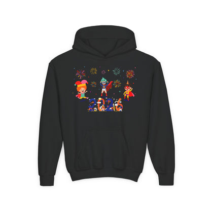 Youth Heavy Blend Hooded Sweatshirt - Super kiddo and other hero - [[{"value":"Wonderwear Kid"}]]