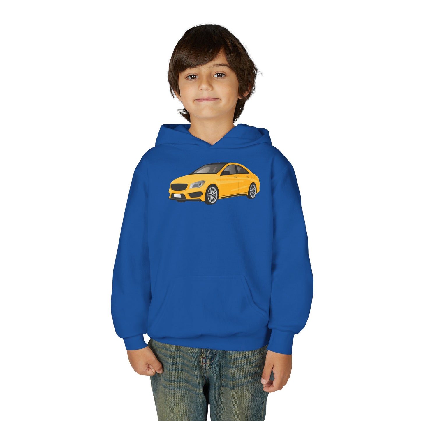 Youth Heavy Blend Hooded Sweatshirt - Yellow car