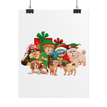 Rolled Posters - Christmas with super kiddo pet friends without text - [[{"value":"Wonderwear Kid"}]]