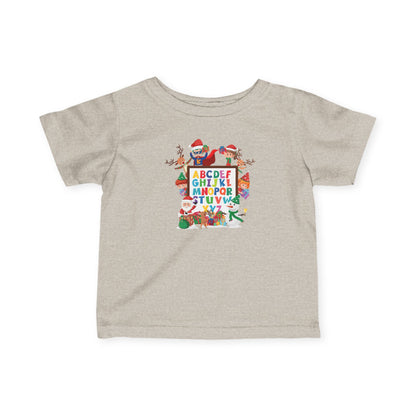 Infant Fine Jersey Tee - Christmas alphabet with super kiddo - [[{"value":"Wonderwear Kid"}]]