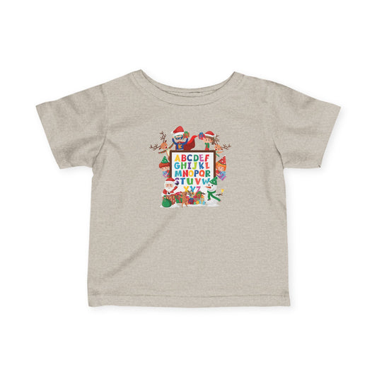 Infant Fine Jersey Tee - Christmas alphabet with super kiddo - [[{"value":"Wonderwear Kid"}]]
