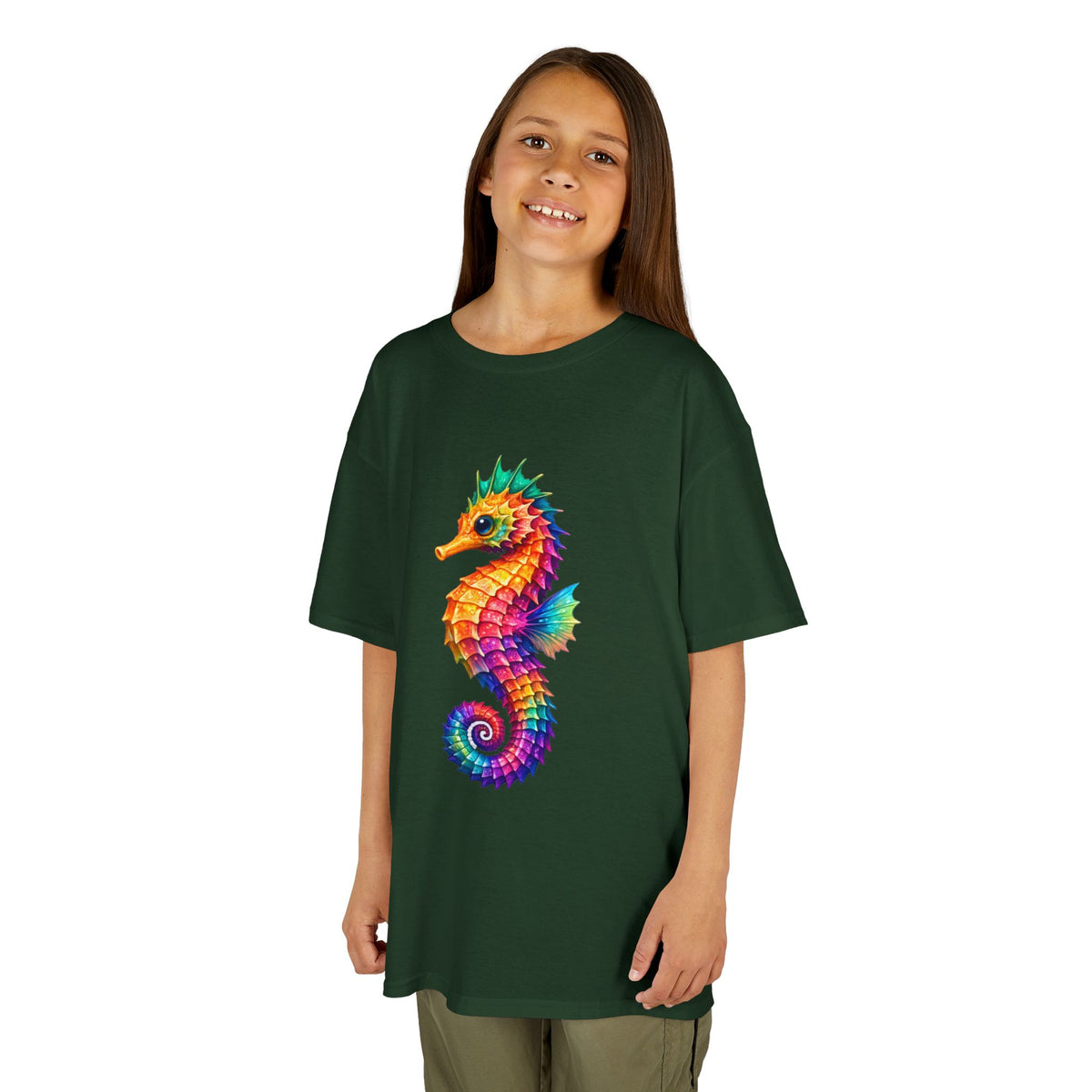 Kids Heavy Cotton™ Tee - vibrant seahorse