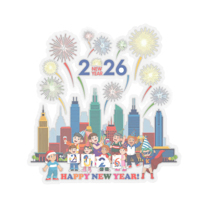 Kiss-Cut Stickers - Happy new year with fireworks - [[{"value":"Wonderwear Kid"}]]