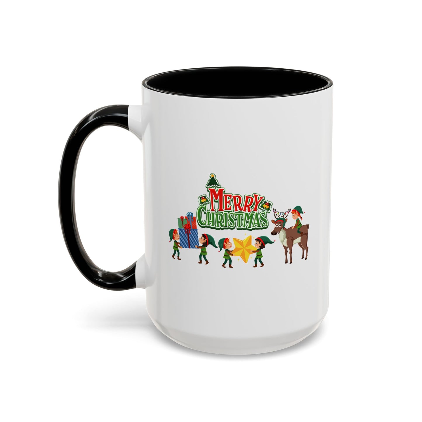 Accent Coffee Mug - Merry christmas and reindeer