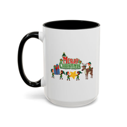 Accent Coffee Mug - Merry christmas and reindeer - [[{"value":"Wonderwear Kid"}]]