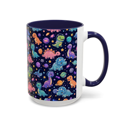 Accent Coffee Mug  (11/15 oz) - Cosmic dinosaurs