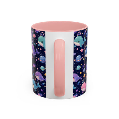 Accent Coffee Mug  (11/15 oz) - Cosmic Whale Adventure