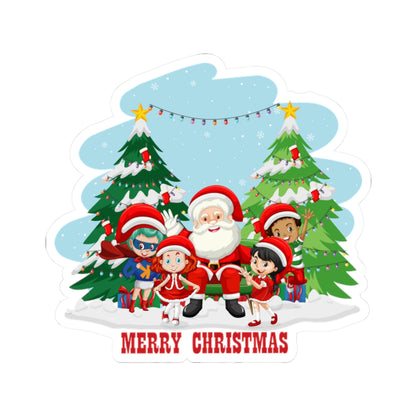 Kiss-Cut Stickers - Super kiddo with santa claus Merry christmas - [[{"value":"Wonderwear Kid"}]]