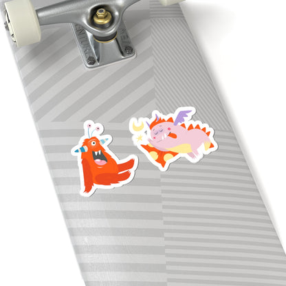 Kiss-Cut Vinyl Decals - Orange monsters Printify
