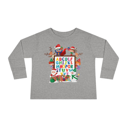 Toddler Long Sleeve Tee - Christmas alphabet with super kiddo - [[{"value":"Wonderwear Kid"}]]