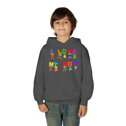 Youth Heavy Blend Hooded Sweatshirt - Kids - I love my mom Printify