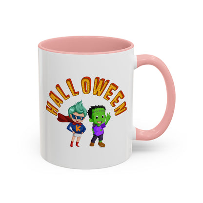 Accent Coffee Mug - Holloween with super kiddo Printify