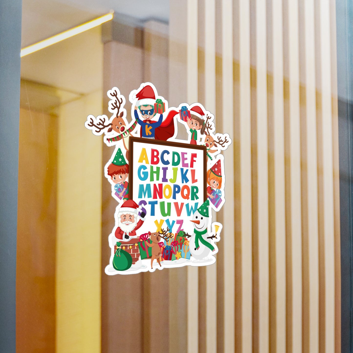 Christmas Kiss-Cut Vinyl Decals – Christmas alphabet with super kiddo