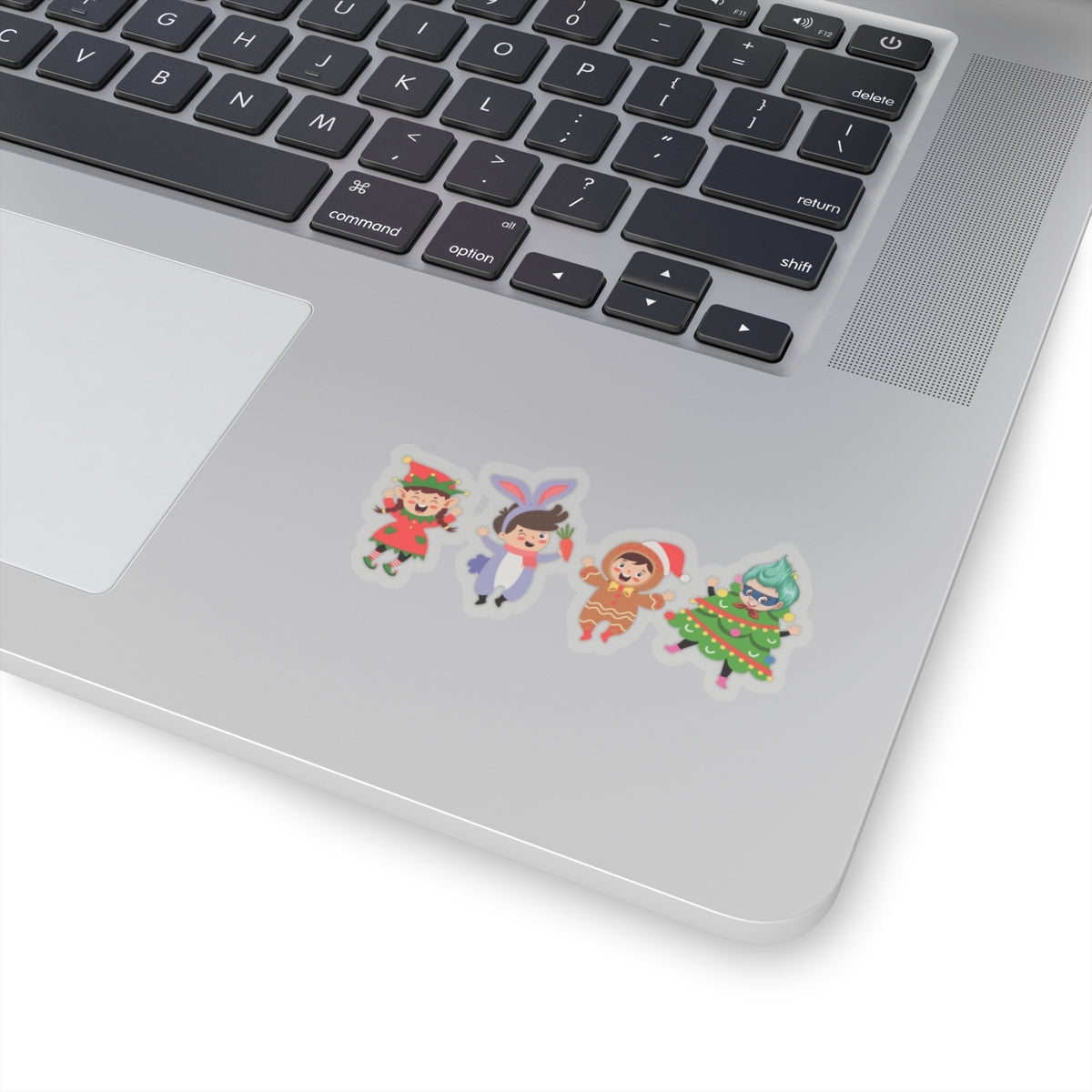 Kiss-Cut Stickers - Super kiddo in christmas tree attire - [[{"value":"Wonderwear Kid"}]]
