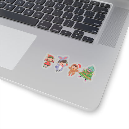 Kiss-Cut Stickers - Super kiddo in christmas tree attire - [[{"value":"Wonderwear Kid"}]]