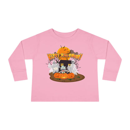 Toddler Long Sleeve Tee - Super kiddo with ghost - [[{"value":"Wonderwear Kid"}]]