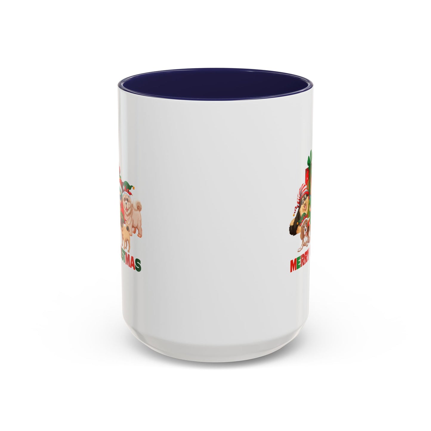 Accent Coffee Mug - Christmas with super kiddo pet friends with text