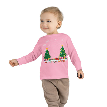 Toddler Long Sleeve Tee - Christmas and snowing - [[{"value":"Wonderwear Kid"}]]