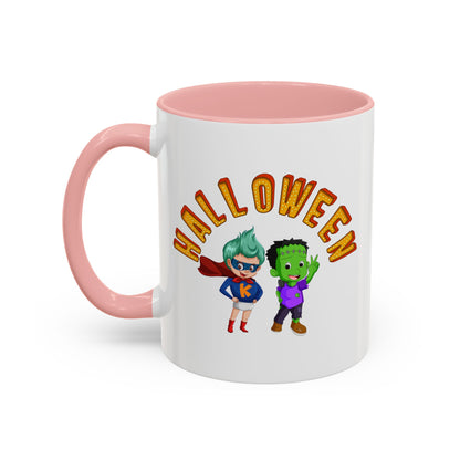Accent Coffee Mug - Holloween with super kiddo Printify