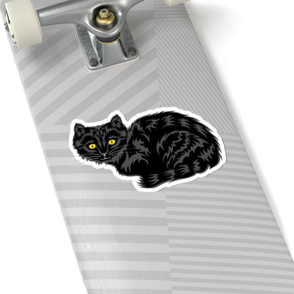 Kiss-Cut Stickers - Cute Black Cat Printify