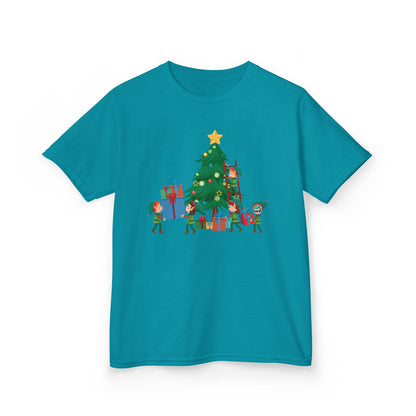 Kids Heavy Cotton™ Tee - Super kiddo putting gifts on christmas tree - [[{"value":"Wonderwear Kid"}]]