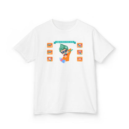 Kids Heavy Cotton™ Tee - Super kiddo how to brush teeth - [[{"value":"Wonderwear Kid"}]]