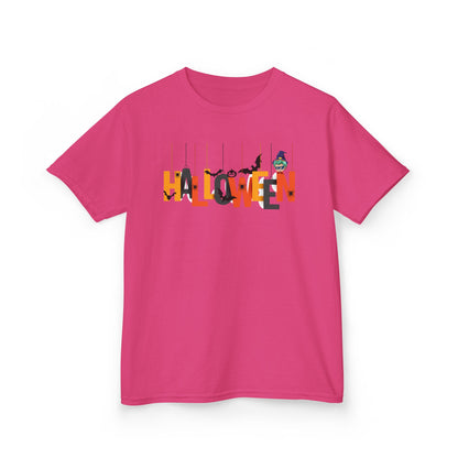 Kids Heavy Cotton™ Tee - Holloween hanging letters Printify