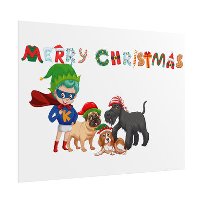 Rolled Posters - Super kiddo woith pet friends - [[{"value":"Wonderwear Kid"}]]