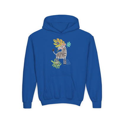 Youth Heavy Blend Hooded Sweatshirt -Zebra Printify