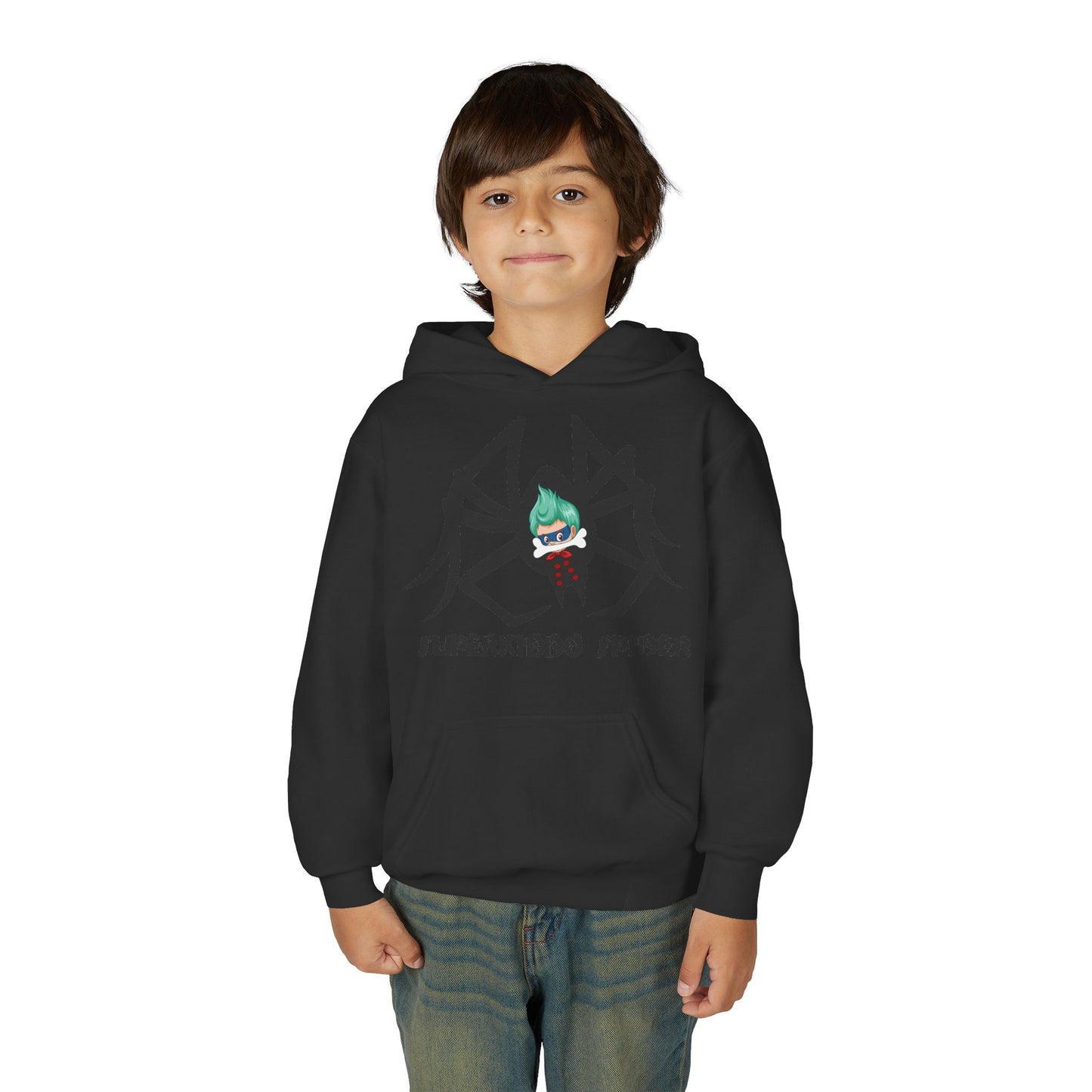 Youth Heavy Blend Hooded Sweatshirt - Spider kiddo