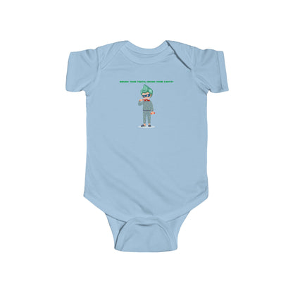 Infant Bodysuit - Super kiddo brushing teeth - [[{"value":"Wonderwear Kid"}]]