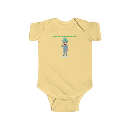 Infant Bodysuit - Super kiddo brushing teeth - [[{"value":"Wonderwear Kid"}]]