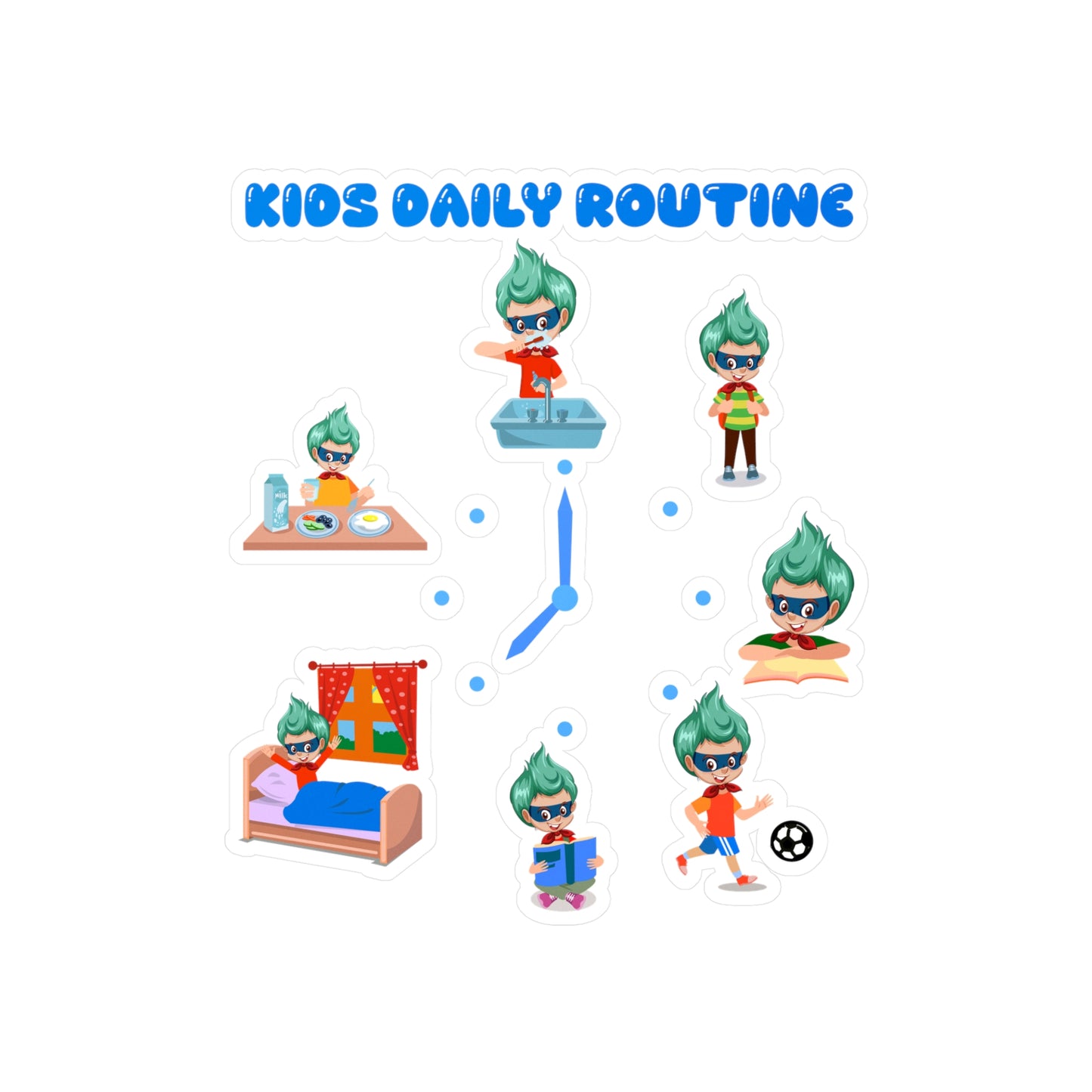 Halloween Kiss-Cut Vinyl Decals – Super kiddo daily routine - [[{"value":"Wonderwear Kid"}]]