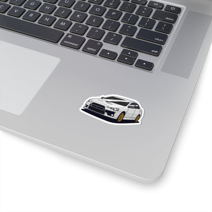Kiss-Cut Vinyl Decals - White car Printify