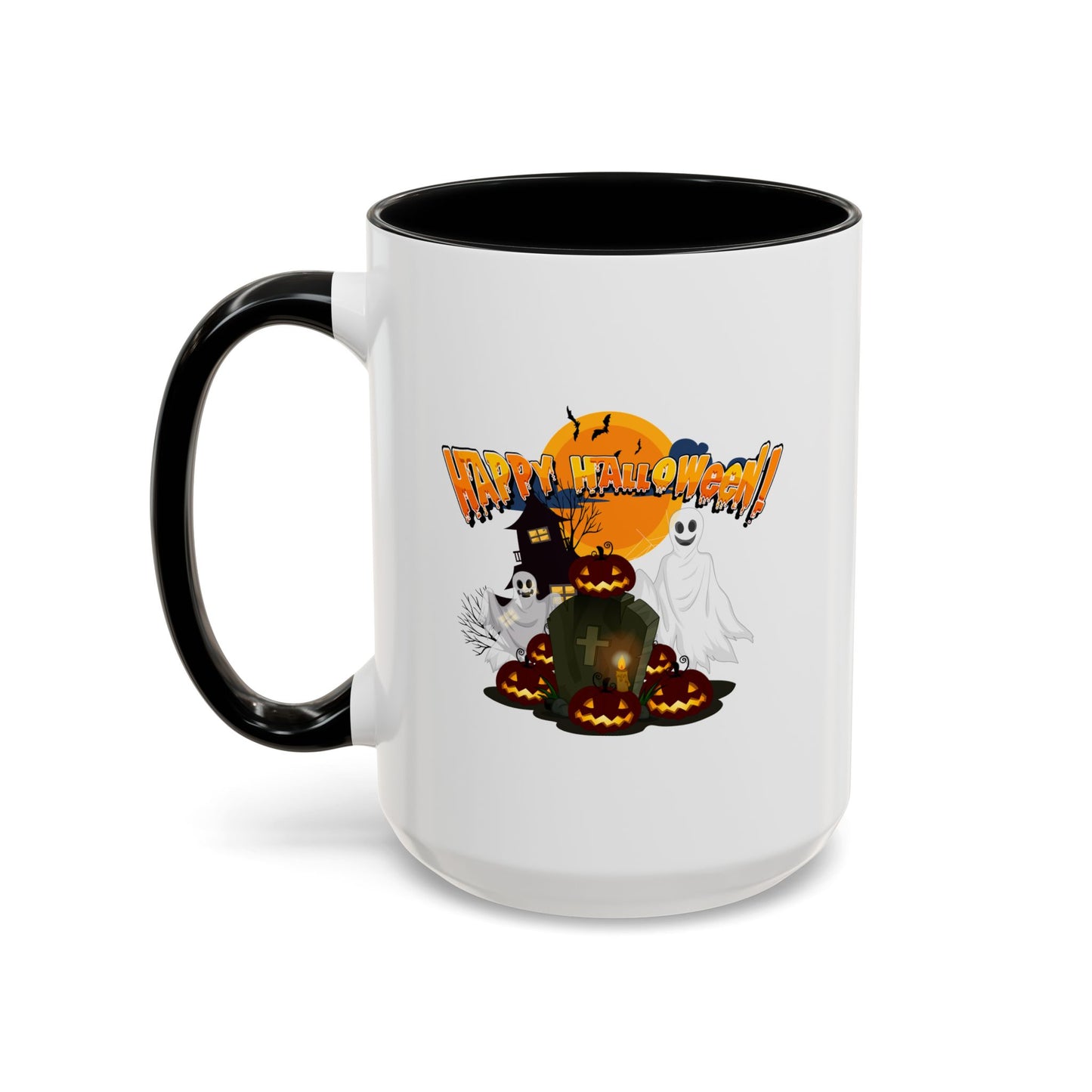 Accent Coffee Mug - Happy holloween - cemetery