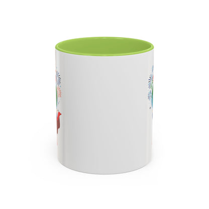 Accent Coffee Mug - Super kiddo holding globe - [[{"value":"Wonderwear Kid"}]]