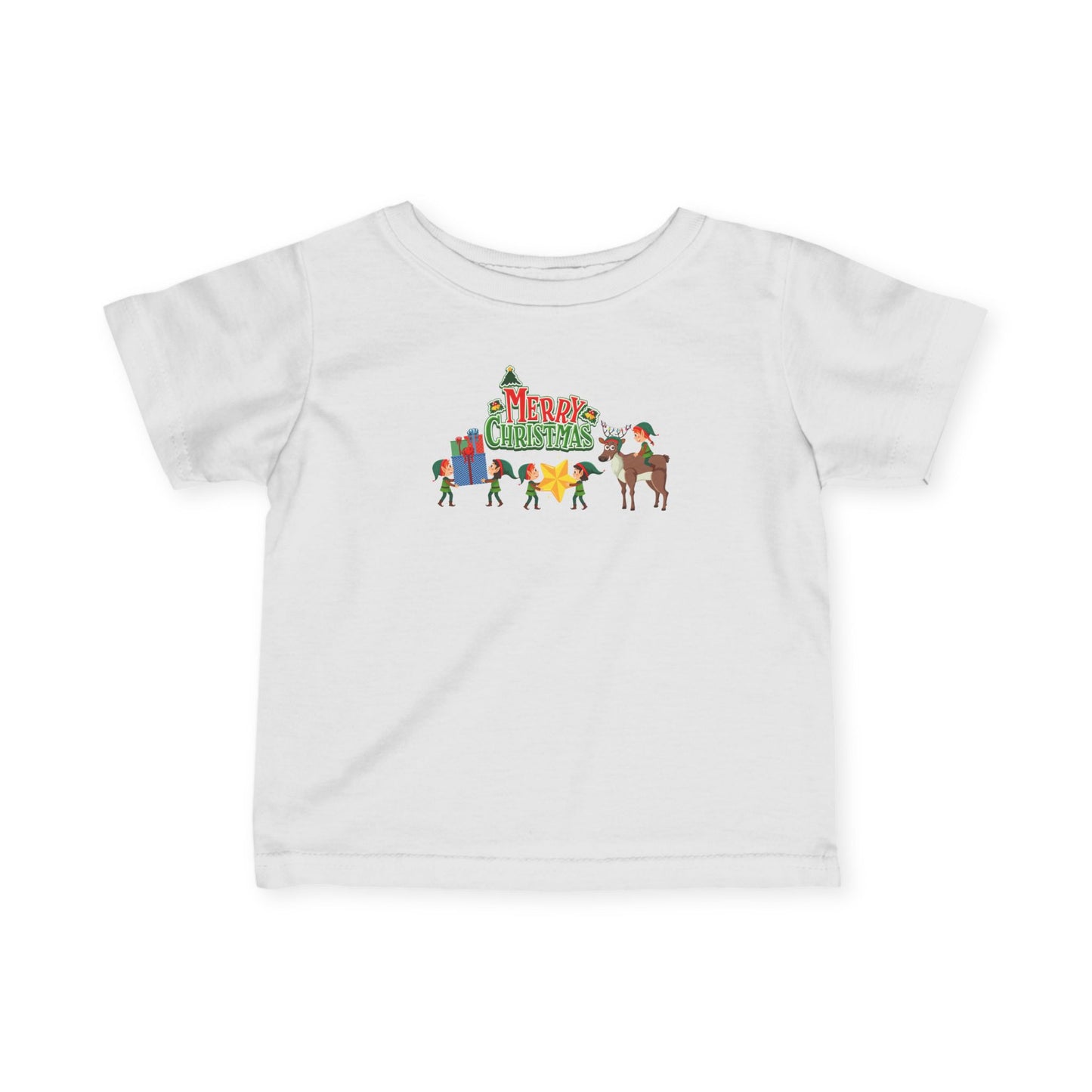 Infant Fine Jersey Tee - Merry christmas and reindeer - [[{"value":"Wonderwear Kid"}]]