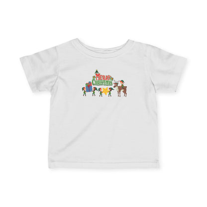 Infant Fine Jersey Tee - Merry christmas and reindeer - [[{"value":"Wonderwear Kid"}]]