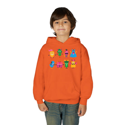 Youth Heavy Blend Hooded Sweatshirt - Set of monsters Printify