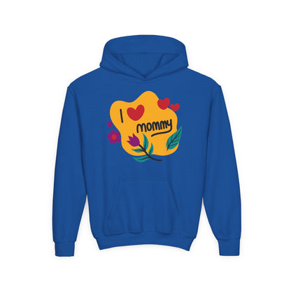 Youth Heavy Blend Hooded Sweatshirt - I love you mommy Printify