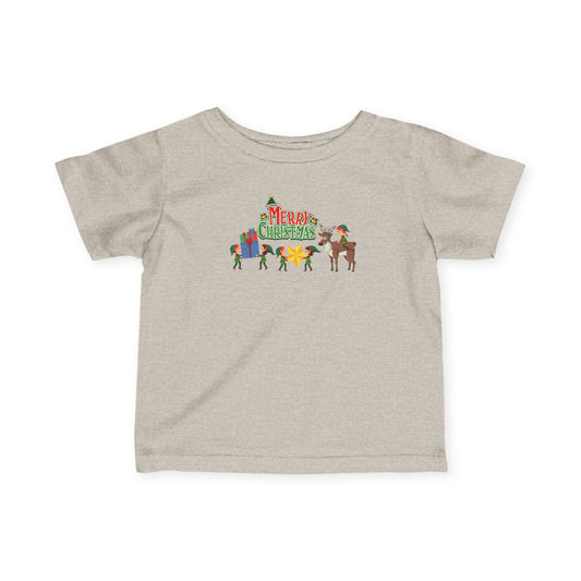 Infant Fine Jersey Tee - Merry christmas and reindeer - [[{"value":"Wonderwear Kid"}]]