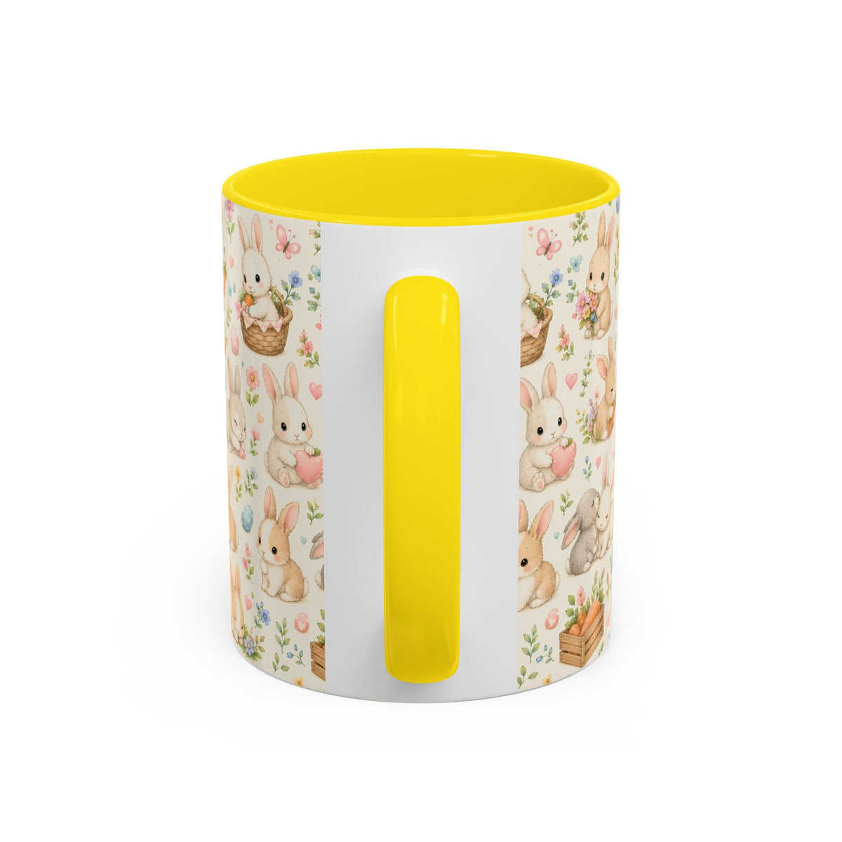 Accent Coffee Mug  (11/15 oz) - Pastel Bunny Garden Easter