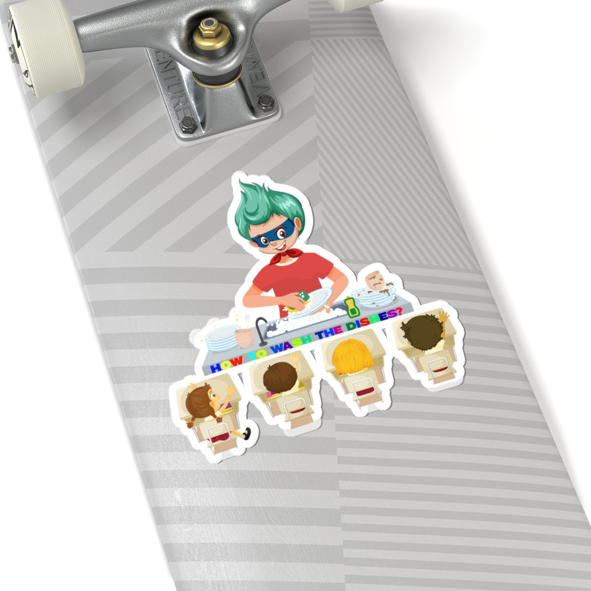 Kiss-Cut Stickers - Little kiddo teaching to wash dishes - [[{"value":"Wonderwear Kid"}]]