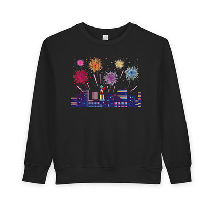 Toddler Sweatshirt - Super kiddo with fireworks - [[{"value":"Wonderwear Kid"}]]