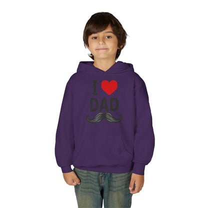 Youth Heavy Blend Hooded Sweatshirt - I love dad Printify