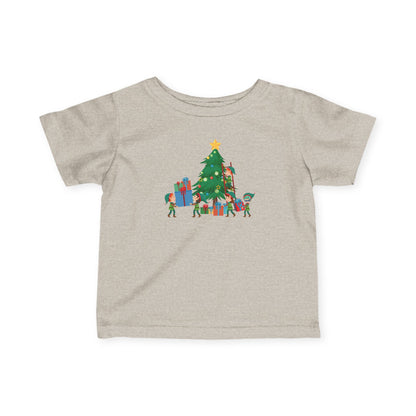 Infant Fine Jersey Tee - Super kiddo putting gifts on christmas tree - [[{"value":"Wonderwear Kid"}]]